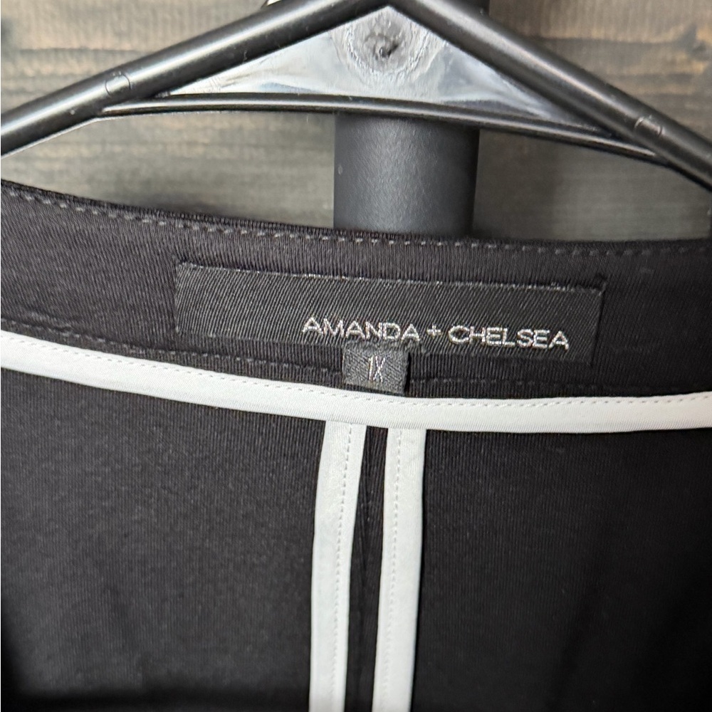 Amanda + Chelsea Black Open Front Topper Blazer – 1X – NWT - Picture 3 of 4